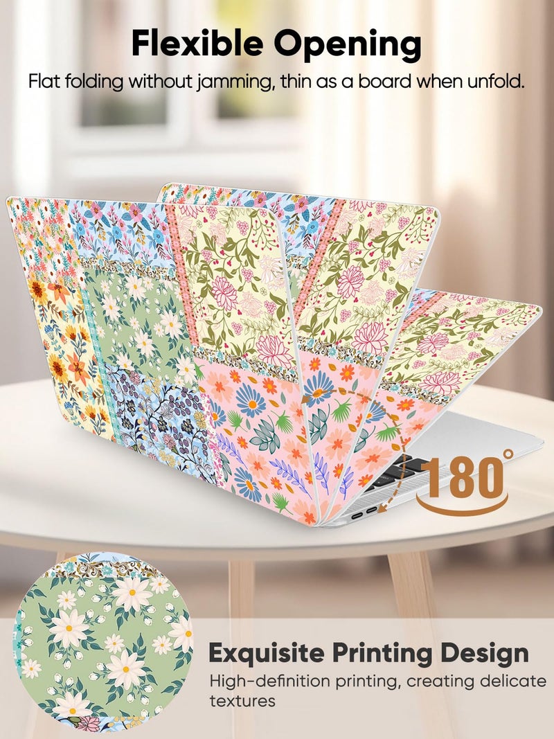 Seorsok Compatible with MacBook Air 13 Inch Case 2022 2021 2020-2018 Release A1932 A2179 M1 A2337 Touch ID,Colorful Blooming Flower Plastic Hard Shell Case with Keyboard Cover,Pink Floral - Image 5
