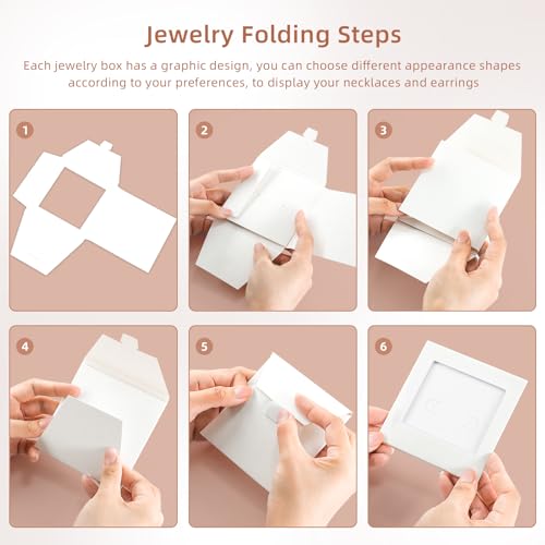 Festiko® Jewellery Display Cards with Window, Necklace & Earring Holder Packaging for Selling, Thick Display Frame for Jewellery, Bracelet & Pendant Storage (20 PCS Square) (white, 20) - Image 3