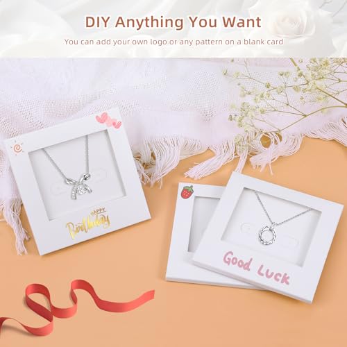 Festiko® Jewellery Display Cards with Window, Necklace & Earring Holder Packaging for Selling, Thick Display Frame for Jewellery, Bracelet & Pendant Storage (20 PCS Square) (white, 20) - Image 5