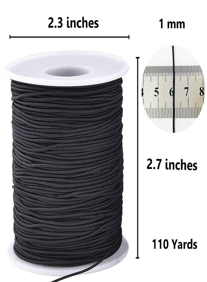 LUSTEMBER Elastic String for Bracelets, 1 mm x 110 Yards Sturdy Stretchy Elastic Cord for Jewelry Making, Necklaces, Beading - Black - Image 2