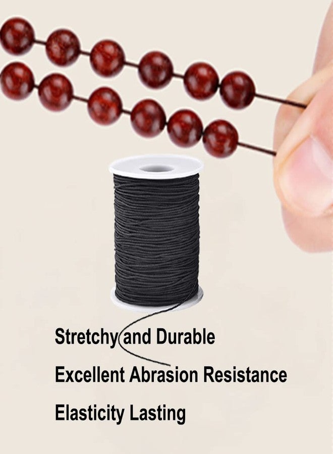LUSTEMBER Elastic String for Bracelets, 1 mm x 110 Yards Sturdy Stretchy Elastic Cord for Jewelry Making, Necklaces, Beading - Black - Image 5
