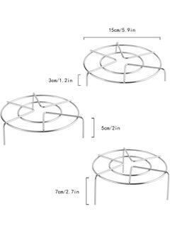 Oasisgalore Stainless Steel Steam Rack Set of 3, 5.9" Tall Heavy Duty Pressure Cooker Trivet Rack Stand - Height 1.2", 2", 2.7"  - Image 2