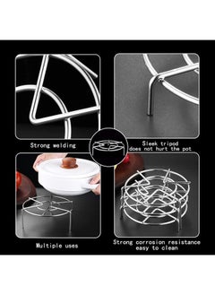 Oasisgalore Stainless Steel Steam Rack Set of 3, 5.9" Tall Heavy Duty Pressure Cooker Trivet Rack Stand - Height 1.2", 2", 2.7"  - Image 3