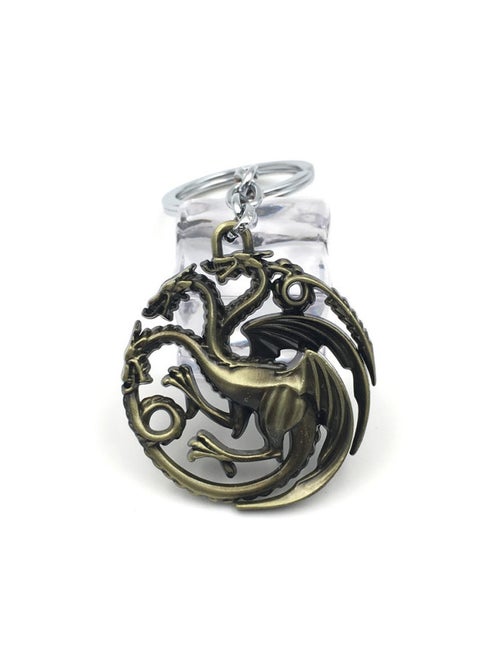 Thrones Keychain Season 8 House Stark Wolf Head Badge Key Chains Pendant Ice And Fire Keyring llaveros Of Movie Gifts-Color:F