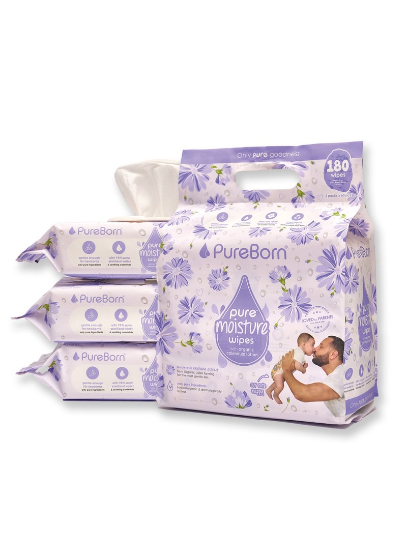 بيور بورن مناديل لوشن آذريون 60 مناديل - Image 5