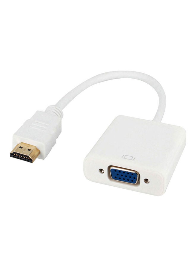 NIBEMINENT 1080P HDMI Male To VGA Female Converter Adapter Cable White 