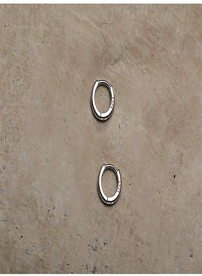 أن.سي أقراط حلقية صغيرة بتصميم بسيط للنساء والفتيات، مصنوعة من الفضة الإسترليني عيار 925 المصقولة والمطلية بالذهب، أقراط صغيرة أنيقة، أقراط حلقية رفيعة ملفوفة، مجوهرات بسيطة (20 غرام/6 مم فضة). - Image 5