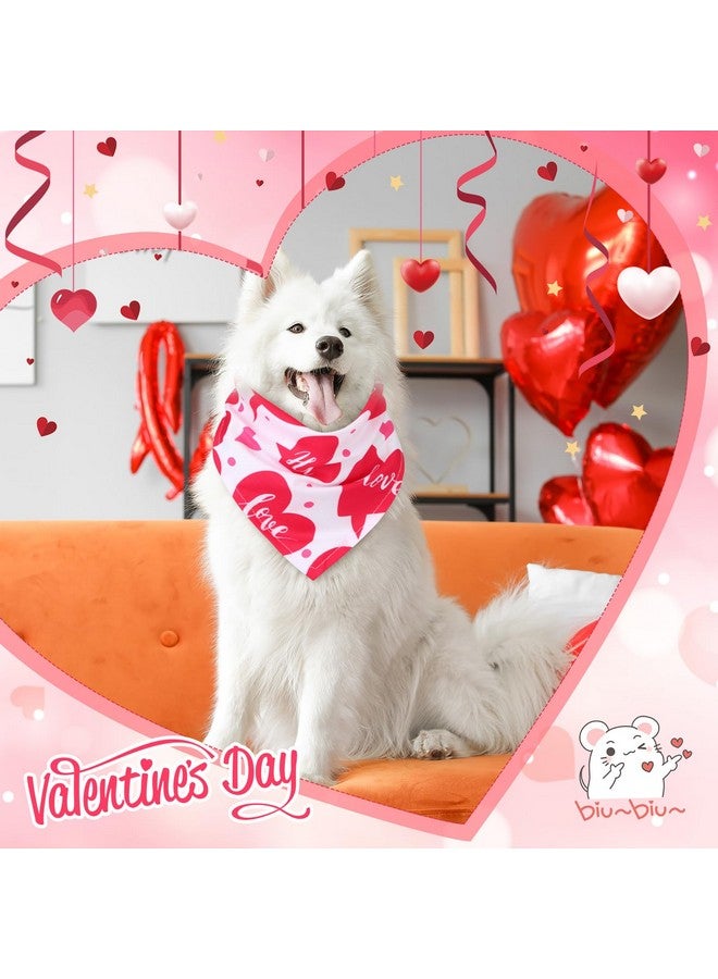 Kigeli 50 Pcs Valentines Dog Bandanas Bulk Heart Bandanas Bibs Triangle Dog Scarf Puppy Kerchief Set with Heart Patterns for Valentines Day Pet Costume Accessories(31.5 x 21.7 x 21.7 Inch) - Image 4