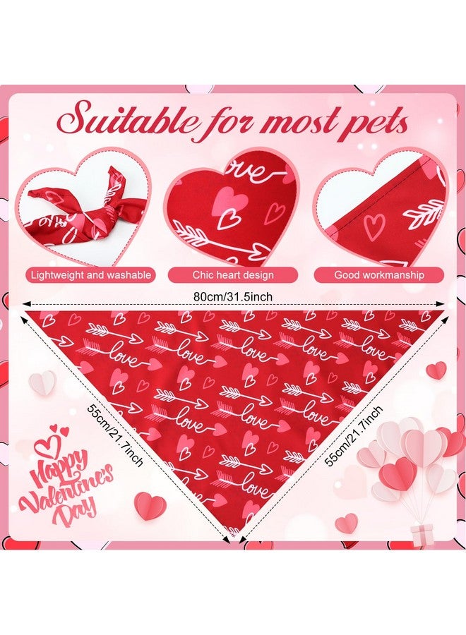 Kigeli 50 Pcs Valentines Dog Bandanas Bulk Heart Bandanas Bibs Triangle Dog Scarf Puppy Kerchief Set with Heart Patterns for Valentines Day Pet Costume Accessories(31.5 x 21.7 x 21.7 Inch) - Image 3