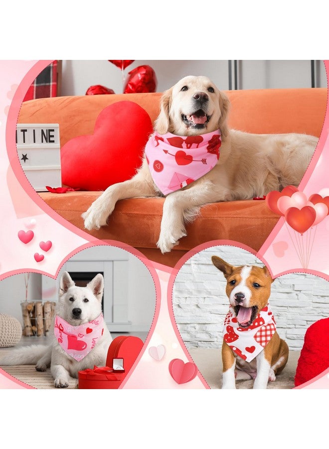 Kigeli 50 Pcs Valentines Dog Bandanas Bulk Heart Bandanas Bibs Triangle Dog Scarf Puppy Kerchief Set with Heart Patterns for Valentines Day Pet Costume Accessories(31.5 x 21.7 x 21.7 Inch) - Image 5