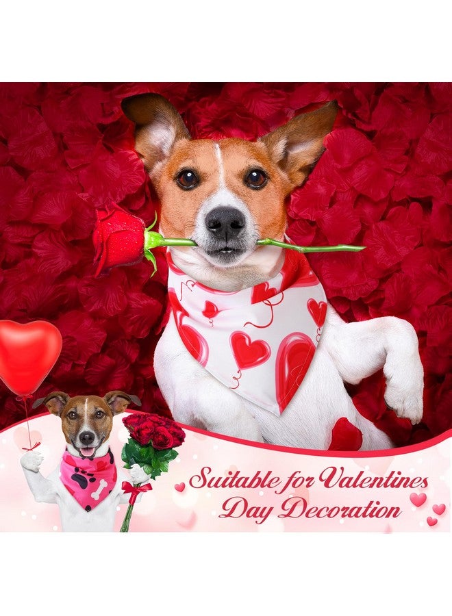 Kigeli 50 Pcs Valentines Dog Bandanas Bulk Heart Bandanas Bibs Triangle Dog Scarf Puppy Kerchief Set with Heart Patterns for Valentines Day Pet Costume Accessories(31.5 x 21.7 x 21.7 Inch) - Image 2