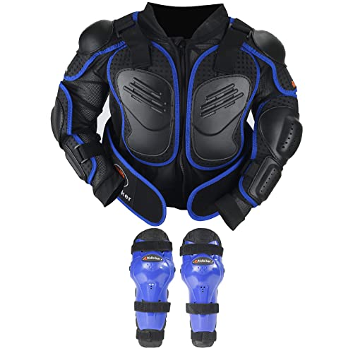 RIDBIKER Youth Dirt Bike Gear Riding Chest Spine Protector Youth Motorcycle Jacket with Armor Guards Set for Motocross Teenager Full Body Protector with Elbow Knee Shin Guards - Image 1