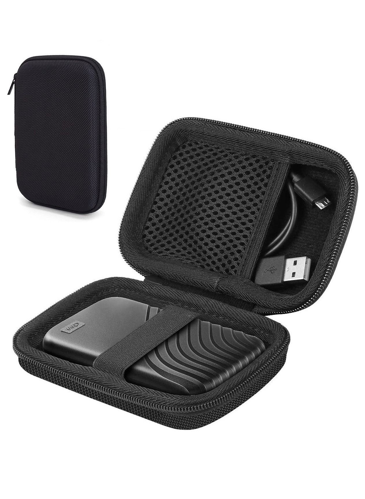 CATANES Carrying Case for External Hard Drive Electronics Accessories EVA Travel Tech Organizer Shockproof Bag 15x10x4.5cm