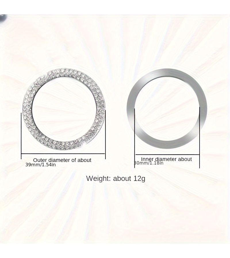 1pc Zodiac Sign One Touch Ignition Switch Button Cover Virgo Rhinestone Car Steering Column Decoration Compatible Install Dashboard Accessory - Image 2