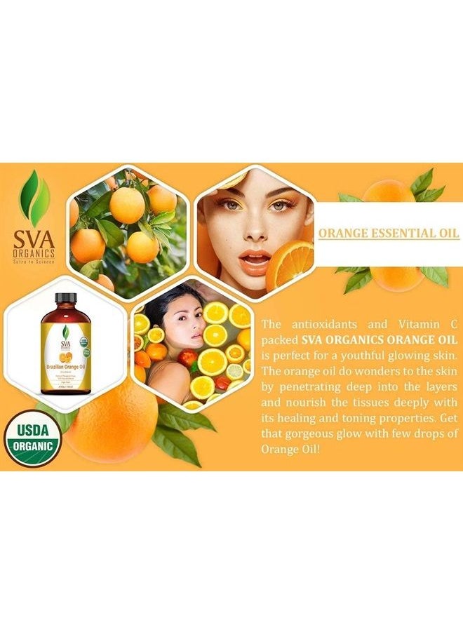SVA Organics - Orange Oil Sweet Brazilian 4 Oz 100% Pure Natural Undiluted Premium Therapeutic Grade Oil For Skin, Face, Hair, Massage, Diffuser, Aromatherapy - Image 1