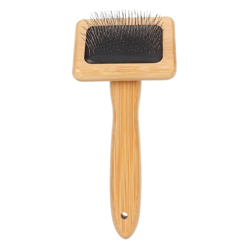 Haofy Macrame Slicker Comb Wooden Dog Slicker Brush for Pet Hair and Craft Tapestry, Bamboo Handle with Air Cushion Design for Fringe Combing Wall Hangings Plant Hangers (Small) - Image 1