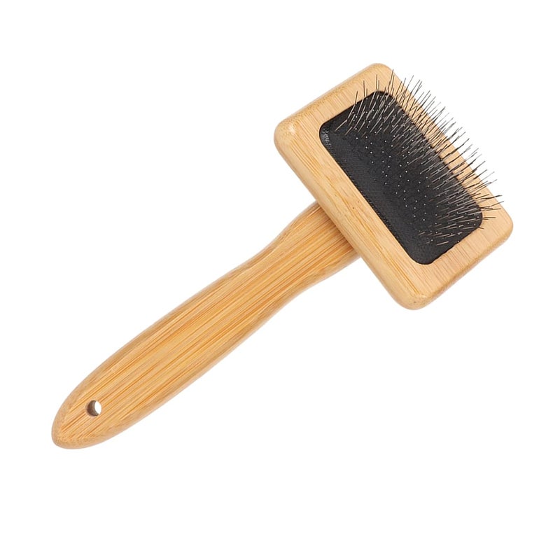 Haofy Macrame Slicker Comb Wooden Dog Slicker Brush for Pet Hair and Craft Tapestry, Bamboo Handle with Air Cushion Design for Fringe Combing Wall Hangings Plant Hangers (Small) - Image 3