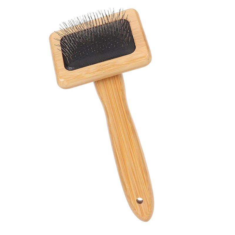 Haofy Macrame Slicker Comb Wooden Dog Slicker Brush for Pet Hair and Craft Tapestry, Bamboo Handle with Air Cushion Design for Fringe Combing Wall Hangings Plant Hangers (Small) - Image 2