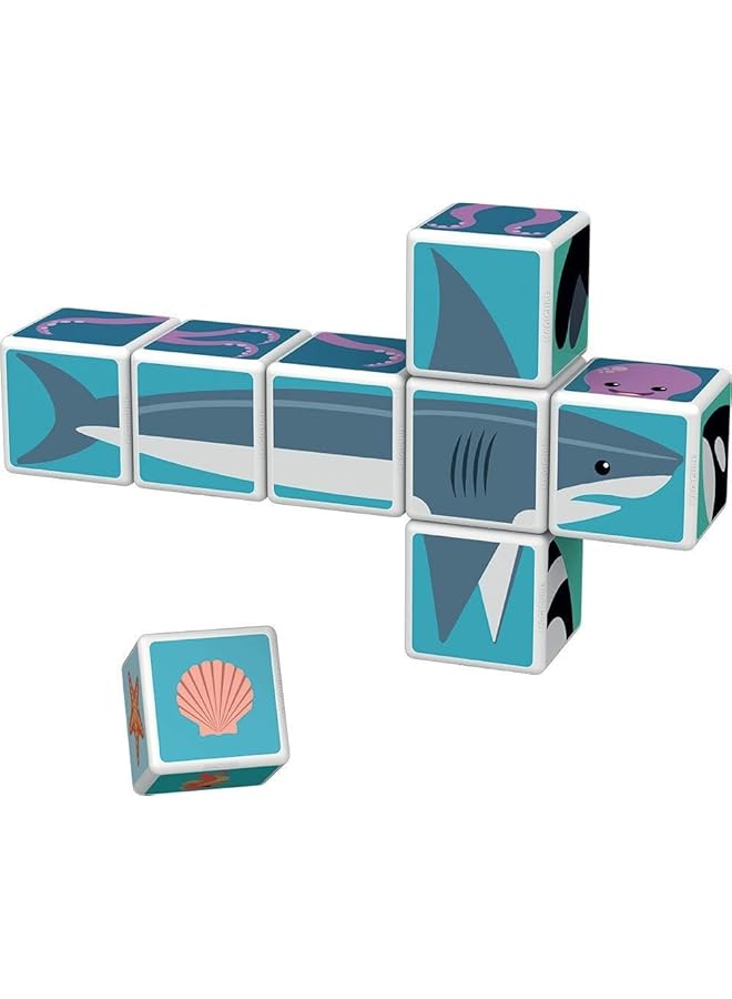 جيوماغ ألعاب مغناطيسية تعليمية وبطاقات مطبوعة عليها حيوانات بحرية من ماجيكوب، مصنوعة في سويسرا، مصنوعة من بلاستيك معاد تدويره بنسبة 100%، ألعاب مفتوحة الأطراف، ألعاب تركيب للأطفال من عمر سنة فما فوق - Image 2