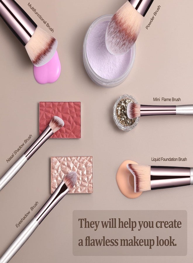 BS Mall BS-MALL Makeup Brush Set 18 Pcs Premium Synthetic Foundation Powder Concealers Eye shadows Blush Makeup Brushes with black case - Image 4