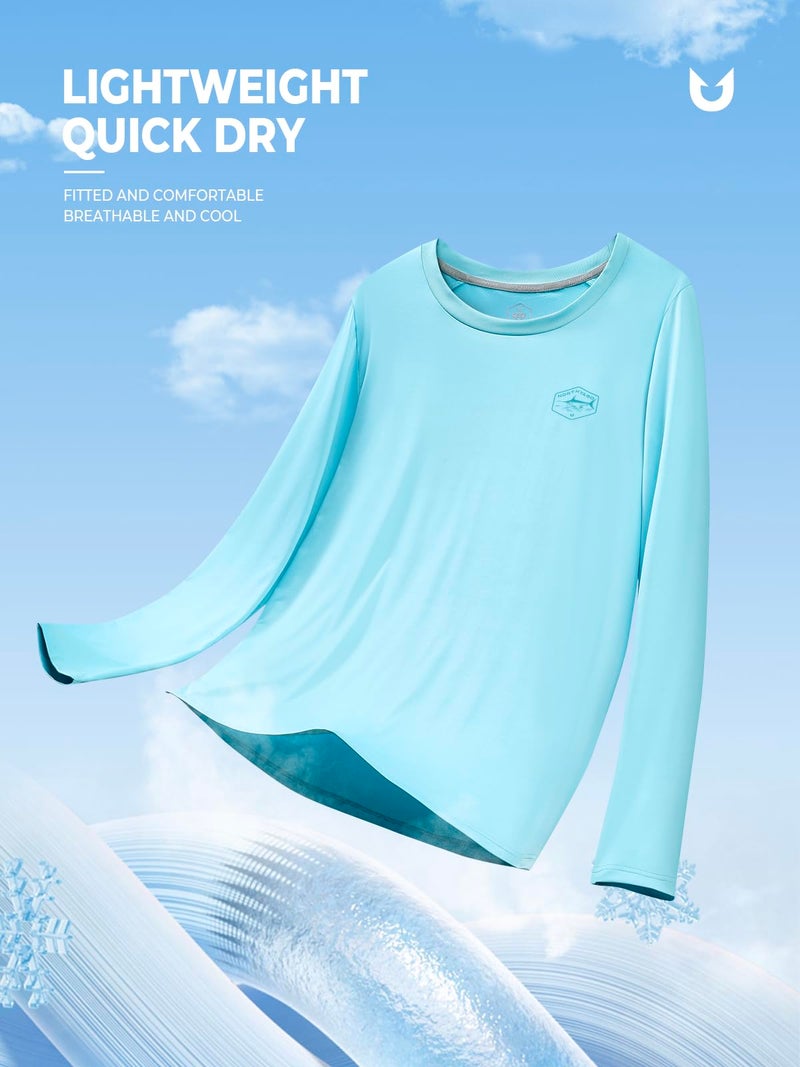 NORTHYARD Men's Swim Shirts Sun Protection Long Sleeve Beach Rash Guard UPF 50+ SPF UV Fishing T-Shirt Quick Dry Lightweight SkyBlue L - Image 5