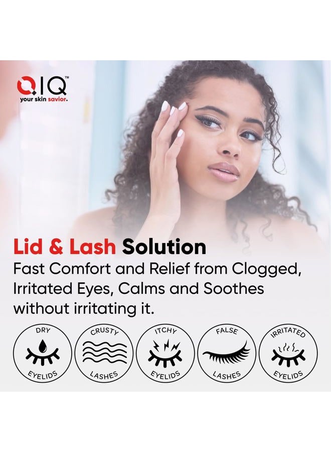 QIQ منظف الجفون والرموش - محلول غسيل العين عالي النقاء من الهيبوكلوروس للراحة السريعة والتخفيف من العيون المسدودة والمتهيجة، يهدئ ويخفف (2 أونصة) - Image 2