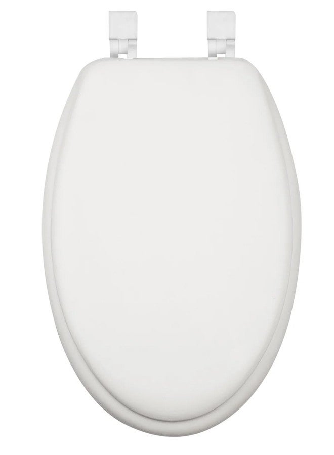J&V Textiles Soft Round Toilet Seat With Easy Clean & Change Hinge, Padded (White)* - Image 1