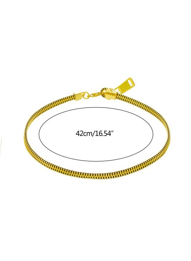 JAGTRADE Trend Zipper Pendant Necklace Stainless Steel Necklace for Women Men Statement Gold Color Hip Hop Popular Jewelry - Image 2