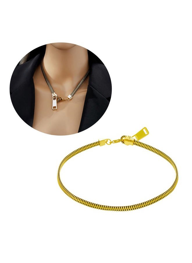 JAGTRADE Trend Zipper Pendant Necklace Stainless Steel Necklace for Women Men Statement Gold Color Hip Hop Popular Jewelry - Image 5