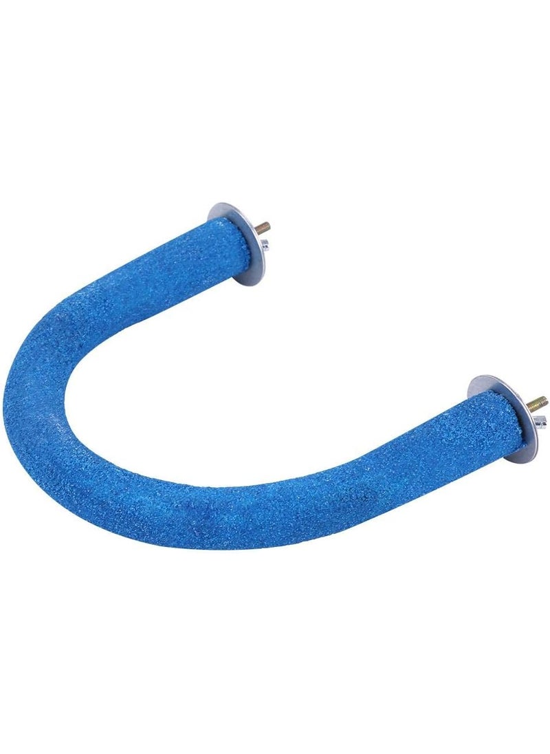 Semme Large Concrete Perches For ParrotsLarge Concrete Parrot PerchParrot Pet Bird Roughsurfaced Wooden Perch Stand Rack Cage Toy for Pet Parrot Macaw African Greys Budgies Accessories StandsBlue  - Image 2