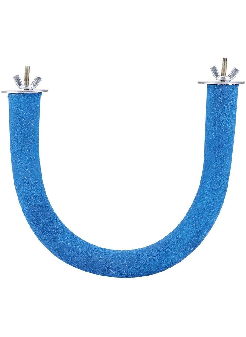 Semme Large Concrete Perches For ParrotsLarge Concrete Parrot PerchParrot Pet Bird Roughsurfaced Wooden Perch Stand Rack Cage Toy for Pet Parrot Macaw African Greys Budgies Accessories StandsBlue  - Image 1