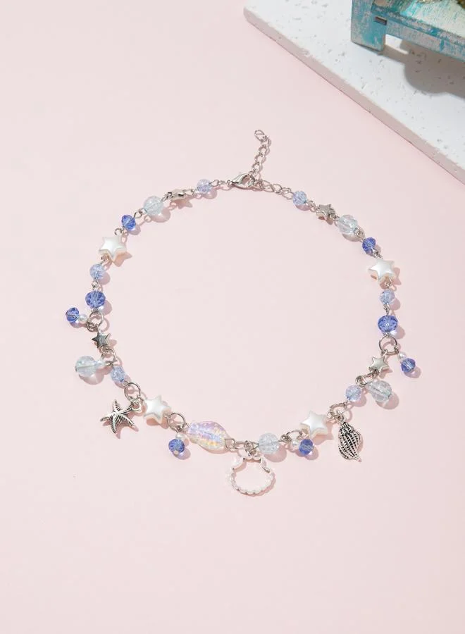 Girls Ocean Charms Beaded Chocker Necklace