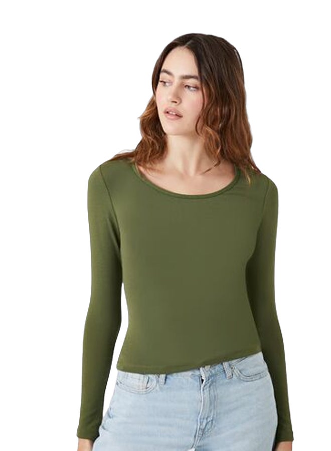 FOREVER 21 Cotton-Blend Scoop-Neck Top - Image 1