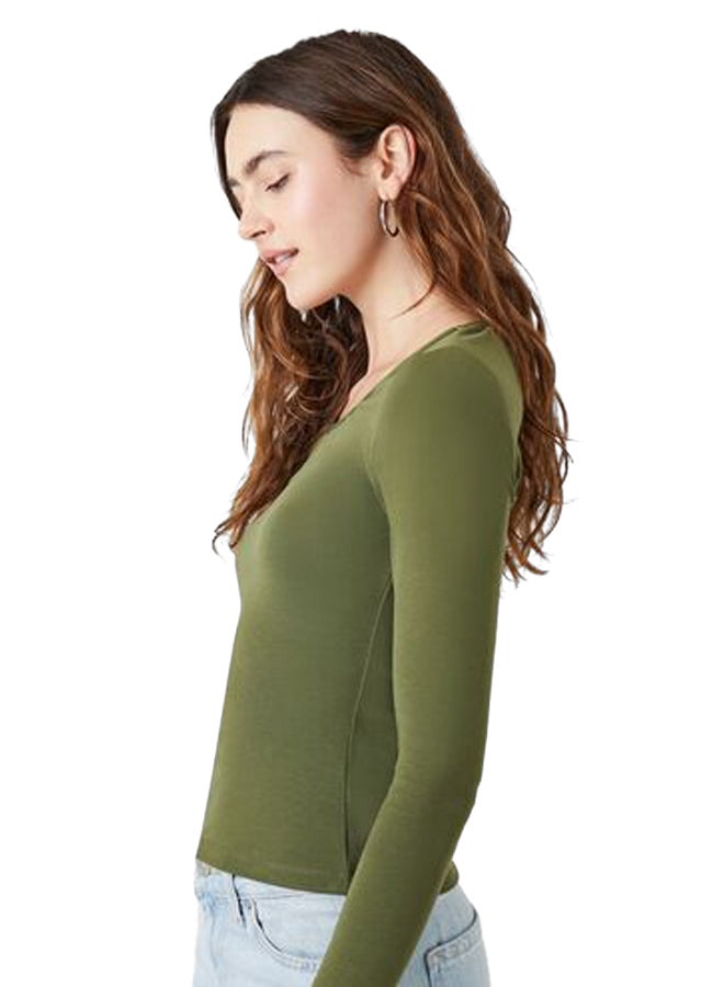 FOREVER 21 Cotton-Blend Scoop-Neck Top - Image 3