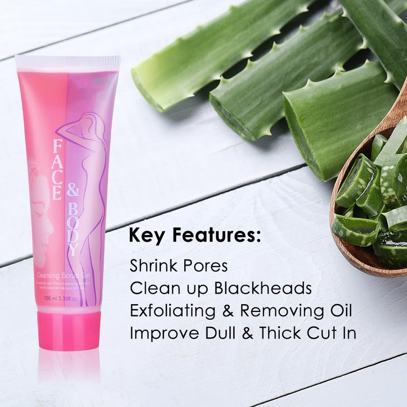 adbeni جل تقشير الوجه والجسم بالألوفيرا من أدبني، (100 مل) - Image 3