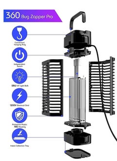 POWER 2025 New Style Mosquito Killer Lamp Bug Zapper, Electric Fly Insect Killer with 18W Physical UV Light,  Powerful High Voltage, Non-toxic Electronic Pest Control Fly Traps Handmade,The best killer of mosquitoes and flying insects  - Image 5
