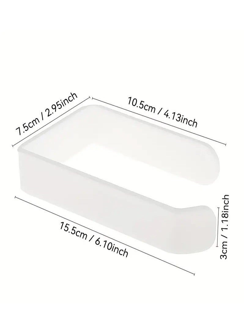 Self-Adhesive Toilet Paper Holder - White, Drill-Free Installation, Modern Design, Ideal for Kitchen and Bathroom - Image 2