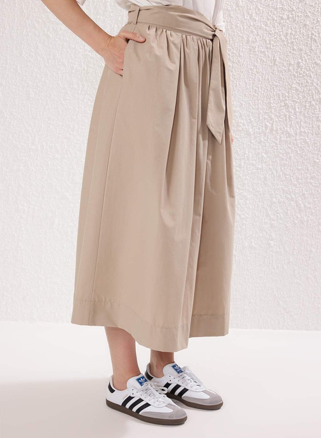 trendyol Beige Belt Detailed Woven Skirt - Image 4