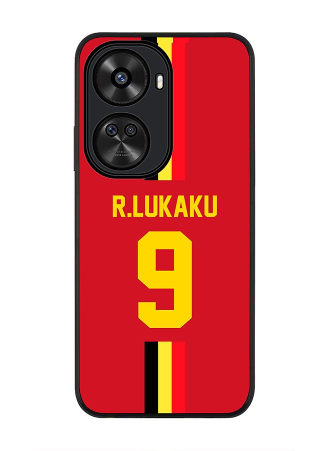 Stylizedd Rugged Black edge case for Huawei nova 12 SE / Huawei nova 11 SE 4G, Slim fit Flexible Thin Cover - Football Team - Belgium, Player Name - R.Lukaku - Image 1