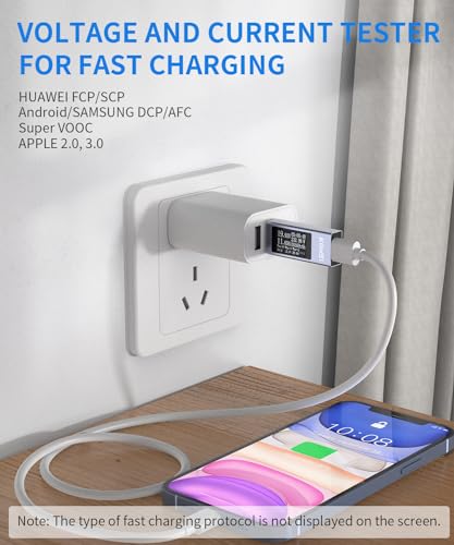 YOJOCK USB C Tester Power Meter 4-30V 0-12A Digital Multimeter, Type C Voltage and Current Tester Meter, Power Bank Capacity, Working Time Ammeter Voltmeter USB Cable Charger Detector - Image 3