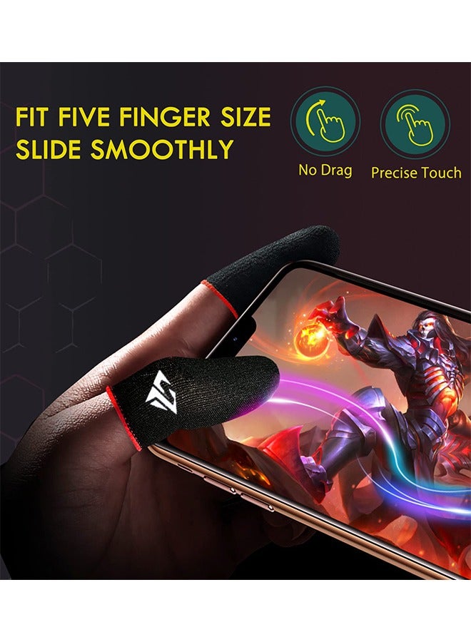 3 Pairs Gaming Finger Gloves, Ultra-sensitive touch screen for smooth operation, Sweat-absorbent, Odorless, Breathable, Seamless Finger Sleeves, 0.25mm Ultra-thin Finger Sleeves, Comes with Metal Storage Box (Black), for Playing Pubg and Many Other Games  - Image 4