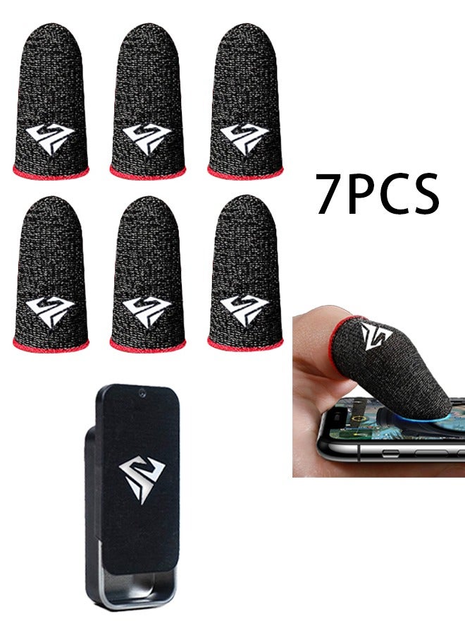 3 Pairs Gaming Finger Gloves, Ultra-sensitive touch screen for smooth operation, Sweat-absorbent, Odorless, Breathable, Seamless Finger Sleeves, 0.25mm Ultra-thin Finger Sleeves, Comes with Metal Storage Box (Black), for Playing Pubg and Many Other Games  - Image 1