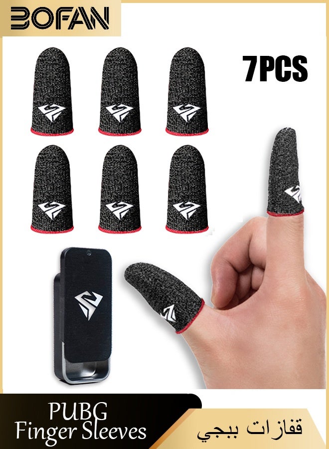 BOFAN 3 Pair Mobile Game Finger Sleeve Super Highly Sensitive Feelers Smooth Operation Sweat Absorbing Odorless  Breathable Seamless Finger Sleeve For Pubg And Much Other Games Play,Comes with Metal Storage Box (Black) - Image 1