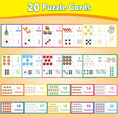 Kasfalci Number Puzzle CardsCounting ToysMath ManipulativesMath Games for KidsToddler PuzzlesMatching GamesPreschool Learning ActivitiesKindergarten Classroom Must HavesHomeschool Supplies - Image 5