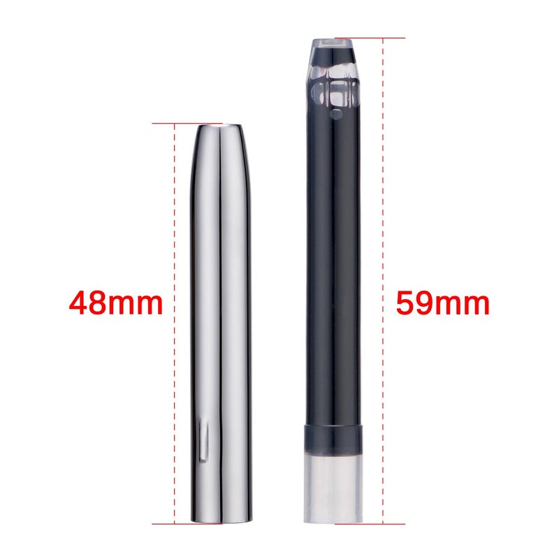 Wikult Jinhao 10 Retractable Fountain Pen Accesories, Metal Protector wtih Black Ink Cartridges, 5.5mm Bore Diameter (3 Pack) - Image 2