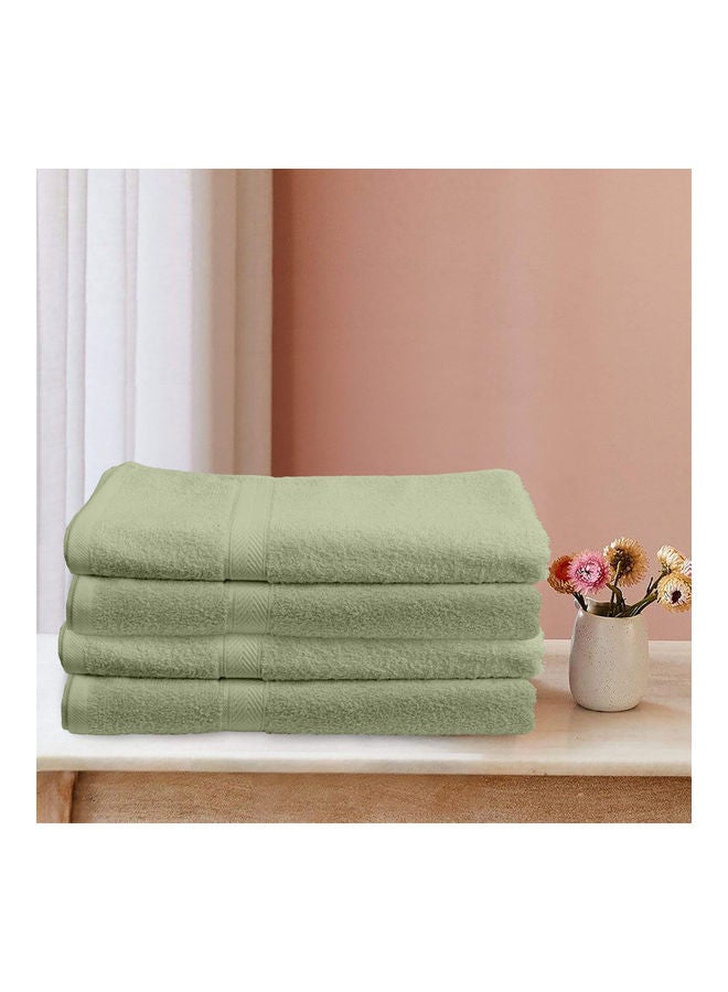 4-Piece  Fast Absorbent Bath Towel Set Sage Green 70 x 140cm - Image 3