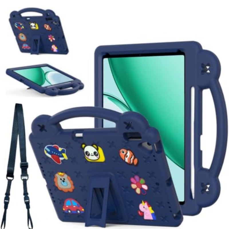 Case for Honor Pad X8b 11 2026: Blue Lightweight Shockproof Full Body Protective Cover with Handle Stand and Shoulder Strap Kickstand - Image 1