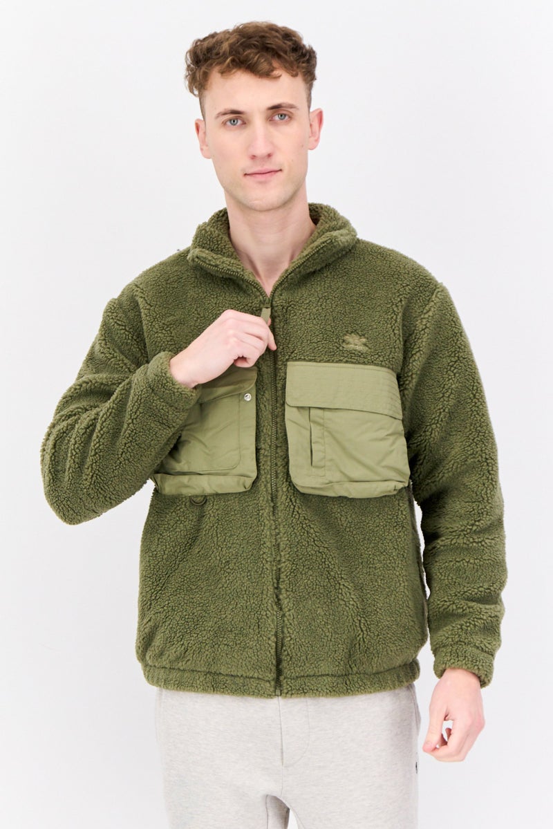 adidas Originals Men Sportswear Fit Long Sleeve Outdoor Jacket, Olive  - Image 1