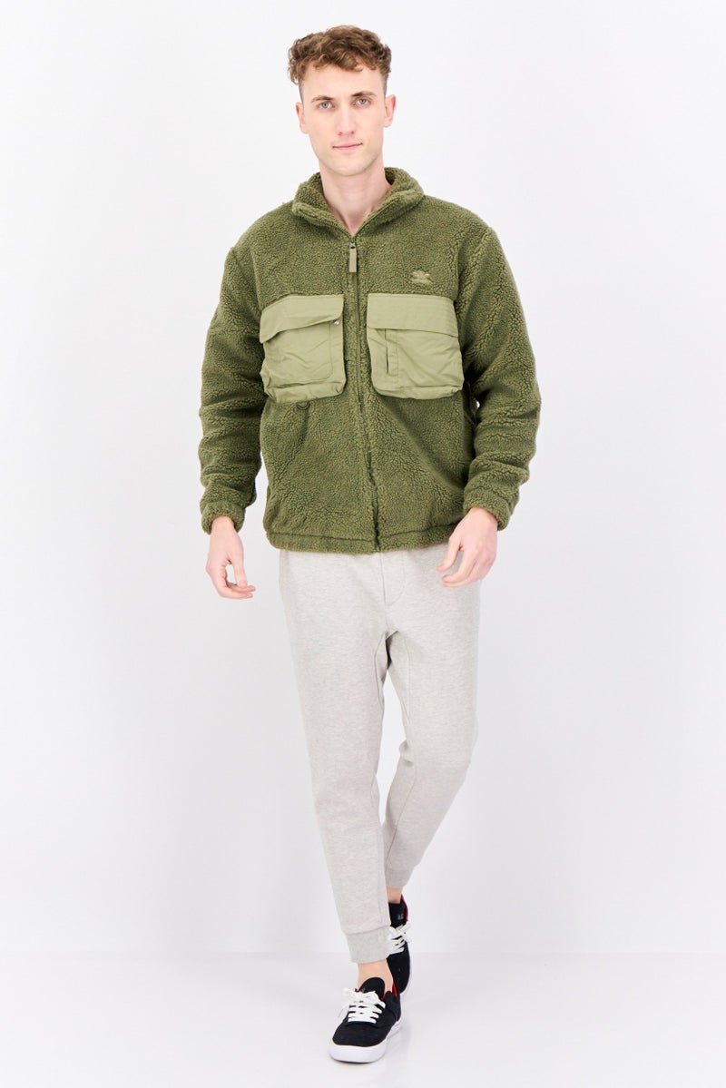 adidas Originals Men Sportswear Fit Long Sleeve Outdoor Jacket, Olive  - Image 4