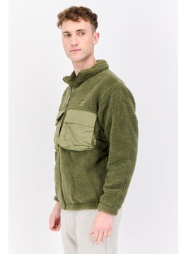 adidas Originals Men Sportswear Fit Long Sleeve Outdoor Jacket, Olive  - Image 3